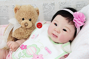 Bebê Reborn Menina Jialli 48 Cm Olhos Abertos Bebê Oriental Linda Com Enxoval E Chupeta Super Promoção