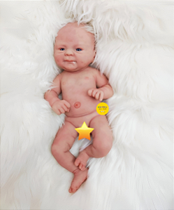 Bebê Reborn Menino Coco Malu 40 Cm Olhos Abertos Silicone Sólido Bebê Quase Real Uma Fofura