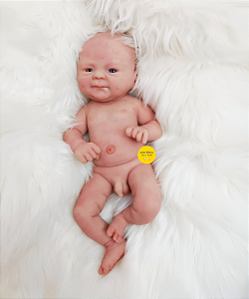 Bebê Reborn Menino Coco Malu 40 Cm Olhos Abertos Silicone Sólido Bebê Quase Real Uma Fofura