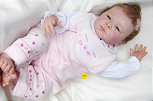 Bebê Reborn Menina Barry 53 Cm Olhos Abertos Bebê Super Realista Acompanha Enxoval E Chupeta
