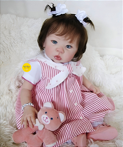 Bebê Reborn Menina Eleanor 50 Cm Olhos Abertos Detalhes Reais Bebê Recém Nascida Com Enxoval