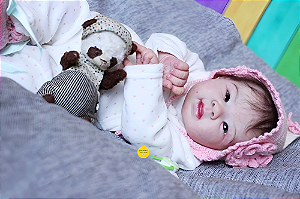 Bebê Reborn Menina Jialli 48 Cm Olhos Abertos Bebê Oriental Detalhes Reais Linda Princesinha Com Enxoval