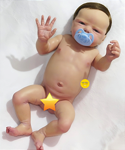 Bebê Reborn Menino Articcus 49 Cm Olhos Abertos Detalhes Reais Corpo Em Vinil Siliconado Super Promoção