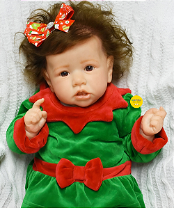 Bebê Reborn Menina Saskia 52 Cm Olhos Abertos Super Realista Corpo Vinil Siliconado Promoção De Natal