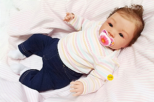 Bebê Reborn Menina Shyann 43 Cm Olhos Abertos Parece De Verdade Com Enxoval Completo Super Oferta