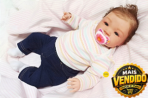 Bebê Reborn Menina Shyann 43 Cm Olhos Abertos Parece De Verdade Com Enxoval Completo Super Oferta