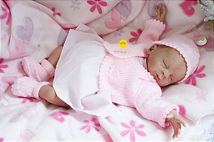 Bebê Reborn Menina Faith 46 Cm Olhos Fechados Bebê Realista Recém Nascida Acompanha Lindo Enxoval
