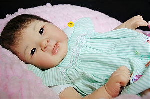 Boneca Bebê Reborn Menina Jialli 48 Cm Olhos Abertos Detalhes Reais Linda Bebê Oriental Em Promoção