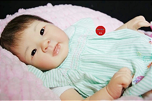Boneca Bebê Reborn Menina Jialli 48 Cm Olhos Abertos Detalhes Reais Linda Bebê Oriental Em Promoção
