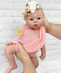 Bebê Reborn Menina Paris 50 Cm Olhos Abertos Silicone Sólido Pode Dar Banho Bebê Realista Com Enxoval