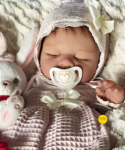 Bebê Reborn Menina Irmã Da Charlotte 50 Cm Olhos Fechados Bebê Silicone Sólido Molinho Super Realista