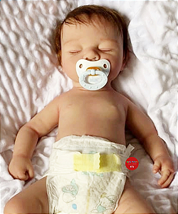 Bebê Reborn Menino Irmão Da Charlotte 50 Cm Olhos Fechados Lindo Bebê Realista Em Silicone Sólido