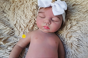 Bebê Reborn Menina Irmã Da Charlotte 50 Cm Olhos Fechados Em Silicone Sólido Um Verdadeiro Presente