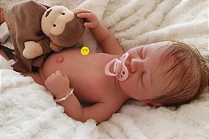 Bebê Reborn Menina Irmã Da Charlotte 50 Cm Olhos Fechados Princesinha Recém Nascida Em Silicone Sólido