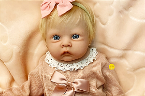Bebê Reborn Menina Silicone Sólido 50 Cm Olhos Abertos Linda Bebê Loirinha Acompanha Acessórios