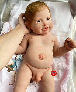 Bebê Reborn Menino Silicone Sólido 60 Cm Olhos Abertos Modelo Toddler Criança Grande Parece De Verdade