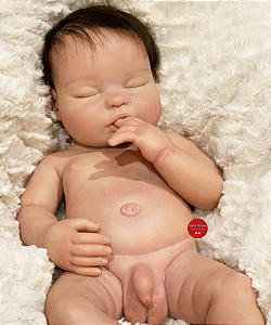 Bebê Reborn Menino Silicone Sólido 47 Cm Olhos Fechados Parece De Vercade Um Verdadeiro Presente