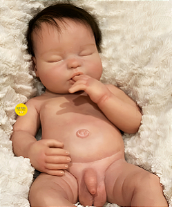 Bebê Reborn Menino Silicone Sólido 47 Cm Olhos Fechados Parece De Verdade Um Verdadeiro Presente