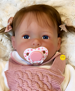 Bebê Reborn Menina Silicone Sólido 50 Cm Olhos Abertos Pode Dar Banho Acompanha Enxoval E Acessórios