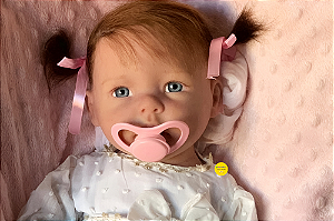 Bebê Reborn Menina Silicone Sólido 50 Cm Olhos Abertos Pode Dar Banho Princesinha Linda E Perfeita