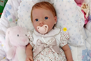 Bebê Reborn Menina Silicone Sólido 50 Cm Olhos Abertos Recém Nascida Acompanha Acessórios E Enxoval