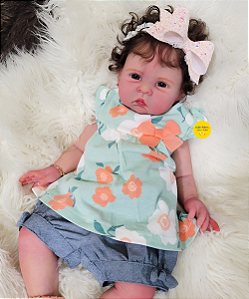 Boneca Bebê Reborn Menina Silicone Sólido 50 Cm Olhos Abertos Bebê Linda E Super Realista Pode Dar Banho