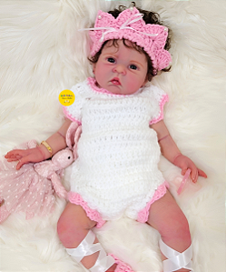 Bebê Reborn Menina Silicone Sólido 50 Cm Olhos Abertos Parece De Verdade Um Verdadeiro Presente