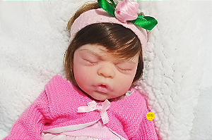 Bebê Reborn Menina Toda Em Silicone Sólido 34 Cm Olhos Fechados Detalhes Reais Bebê Linda Recém Nascida
