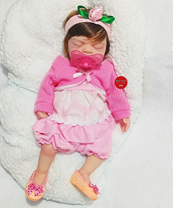 Bebê Reborn Menina Toda Em Silicone Sólido 34 Cm Olhos Fechados Detalhes Reais Bebê Linda Recém Nascida