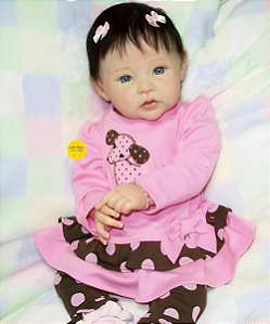 Bebê Reborn Menina Raven 49 Cm Olhos Abertos Bebê Recém Nascida Linda E Perfeita Com Acessórios