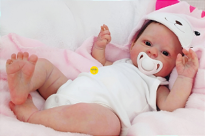 Bebê Reborn Menina Mary 51 Cm Olhos Abertos Com Enxoval E Acessórios Linda Bebê Com Detalhes Reais