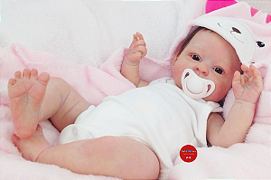 Bebê Reborn Menina Mary 51 Cm Olhos Abertos Com Enxoval E Acessórios Linda Bebê Com Detalhes Reais