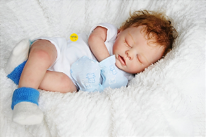 Bebê Reborn Menino Sam 51 Cm Olhos Fechados Detalhes Reais Muito Fofo Parece Um Bebê De Verdade
