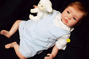 Bebê Reborn Menino Shyann 43 Cm Olhos Abertos Bebê Realista Com Lindo Enxoval E Chupeta Promoção