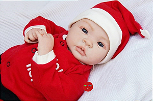 Bebê Reborn Menino Shyann 43 Cm Olhos Abertos Bebê Reborn De Natal Com Enxoval Completo E Chupeta