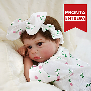 Bebê Reborn Menina 48 Cm Olhos Abertos Corpo Vinil Siliconado Recém Nascida Pronta Entrega