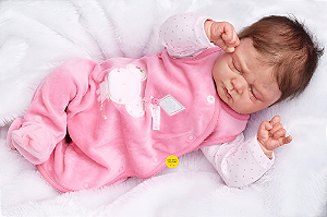 Boneca Bebê Reborn Menina Ivy 49 Cm Olhos Fechados Bebê Reborn Original Dormindo Com Chupeta