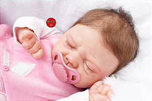 Boneca Bebê Reborn Menina Ivy 49 Cm Olhos Fechados Bebê Reborn Original Dormindo Com Chupeta