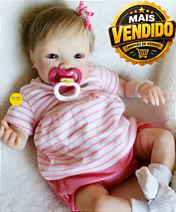 Bebê Reborn Menina Shyann 43 Cm Olhos Abertos Super Realista Bebê Artesanal Sofisticada Com Chupeta