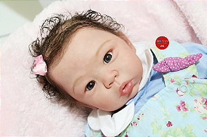 Boneca Bebê Reborn Menina Eleanor 50 Cm Olhos Abertos Bebê Quase Real Com Enxoval E Acessórios
