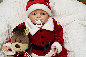 Bebê Reborn Menino Honey 51 Cm Olhos Abertos Oferta De Natal Acompanha Uma Linda Chupeta