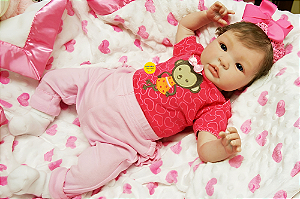 Boneca Bebê Reborn Menina Shyann 43 Cm Olhos Abertos Linda Com Detalhes Reais Bebê Recém Nascida