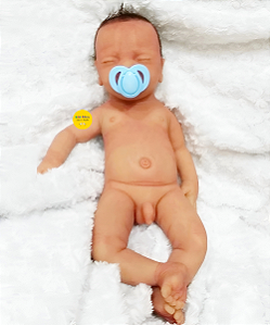 Bebê Reborn Menino Charlotte 46 Cm Olhos Fechados Silicone Sólido Detalhes Reais Com Lindo Enxoval
