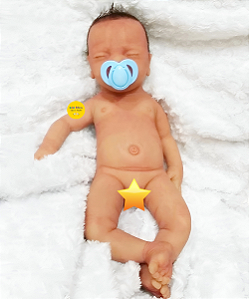 Bebê Reborn Menino Charlotte 46 Cm Olhos Fechados Silicone Sólido Detalhes Reais Com Lindo Enxoval