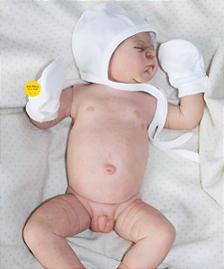 Bebê Reborn Menino Julien 47 Cm Olhos Fechados Corpo Vinil Siliconado Bebê Sofisticado Super Realista