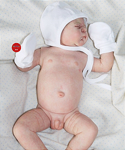 Bebê Reborn Menino Julien 47 Cm Olhos Fechados Corpo Vinil Siliconado Bebê Sofisticado Super Realista