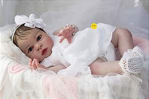 Bebê Reborn Menina Elliot 58 Cm Olhos Abertos Bebê Encantadora Quase Real Acompanha Lindo Enxoval