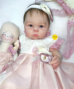 Bebê Reborn Menina Paris 35 Cm Olhos Abertos Silicone Sólido Pode Dar Banho Bebê Realista Com Enxoval