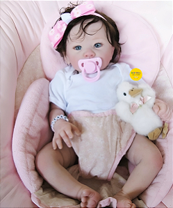 Boneca Bebê Reborn Menina Eleanor 50 Cm Olhos Abertos Bebê Realista Delicada E Encantadora