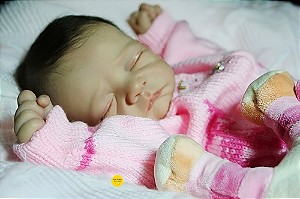 Boneca Bebê Reborn Menina Ember 51 Cm Olhos Fechados Super Realista Bebê Artesanal Sofisticado